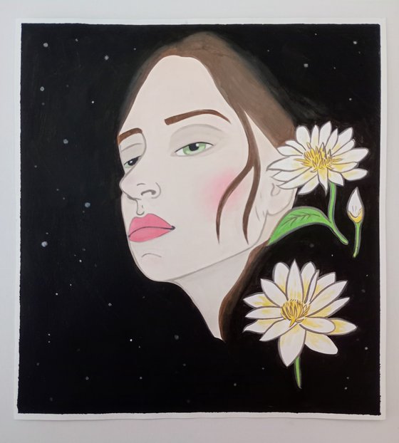 Stars & Flowers -7.4 x 8 in