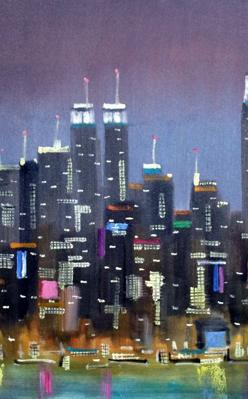 Abstract New York City, 36x24 in by Vishalandra Dakur