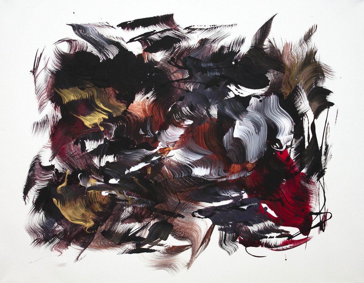 Abstract Acrylic Painting By Paresh Nrshinga Frsa, 36 X 28", We Meet Again, Original Artwork