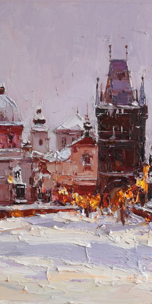 Winter Prague, Charles Bridge by Anastasiia Valiulina