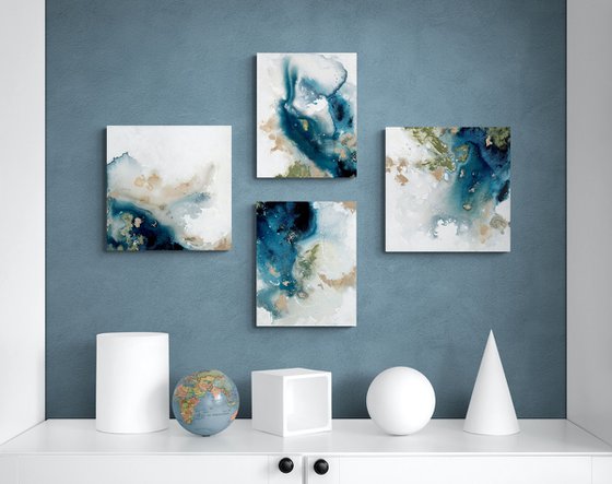 Winter by the sea 2  (the waves) - set of 4