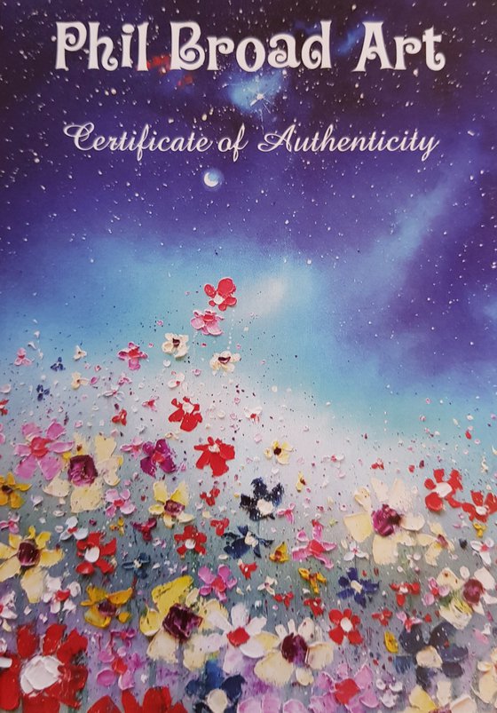 "Galactic Meadow Flowers in Love"