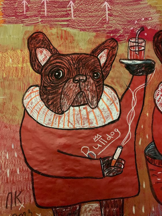 French bulldogs in smoking ar