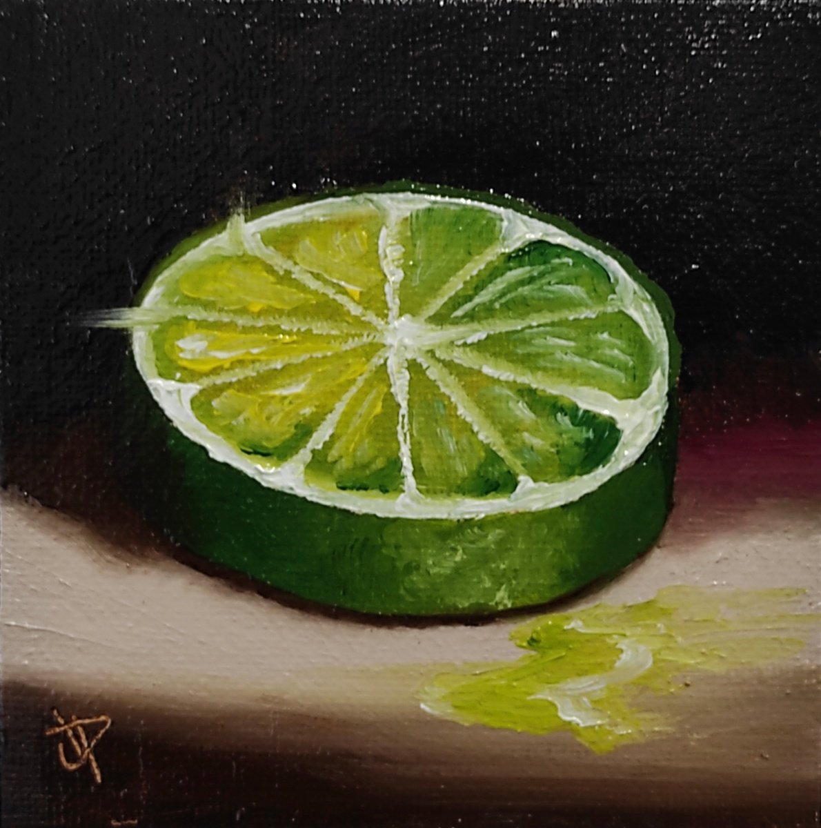 Little lime slice still life by Jane Palmer Art