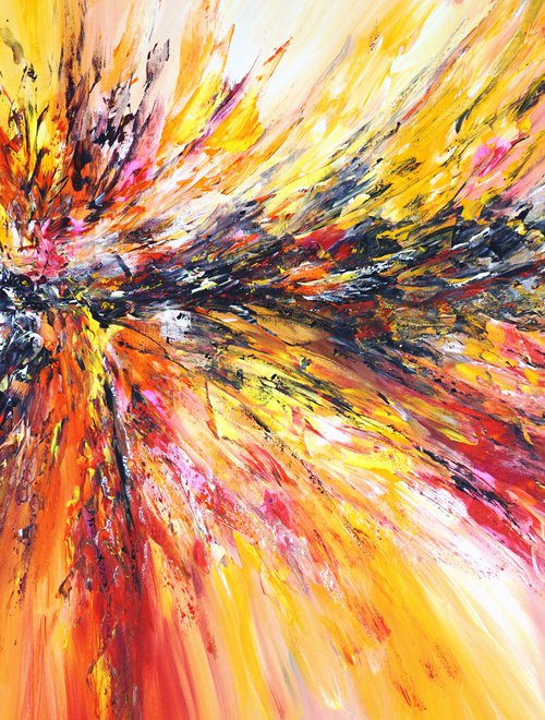 Yellow Red Abstraction C 5 by Peter Nottrott