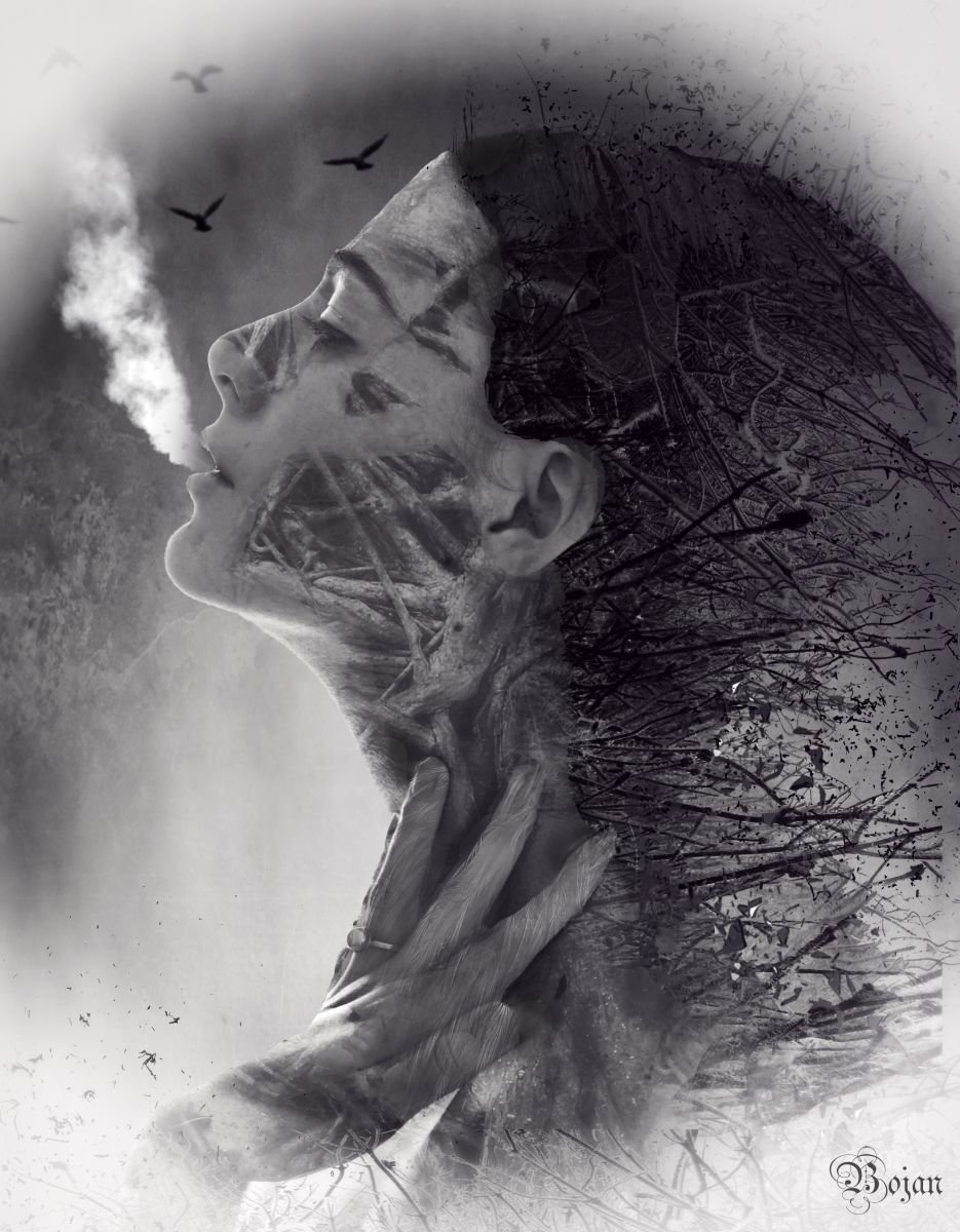 Illustrative Portrait Photograph By Bojan Jevtic, 35 X 45, Breath Of Nature, Original Artwork