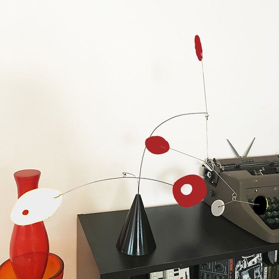 The Strobile Desktop Mobile (Stabile) - Modern Kinetic Art Sculpture handmade in the USA