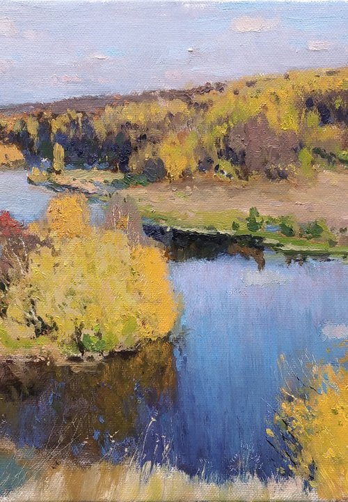 Golden autumn on the Piana River (etude) by Andrey Jilov