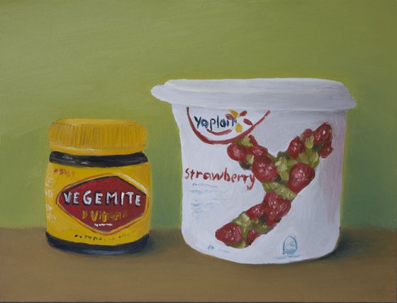 Strawberry Yoplait with Vegemite