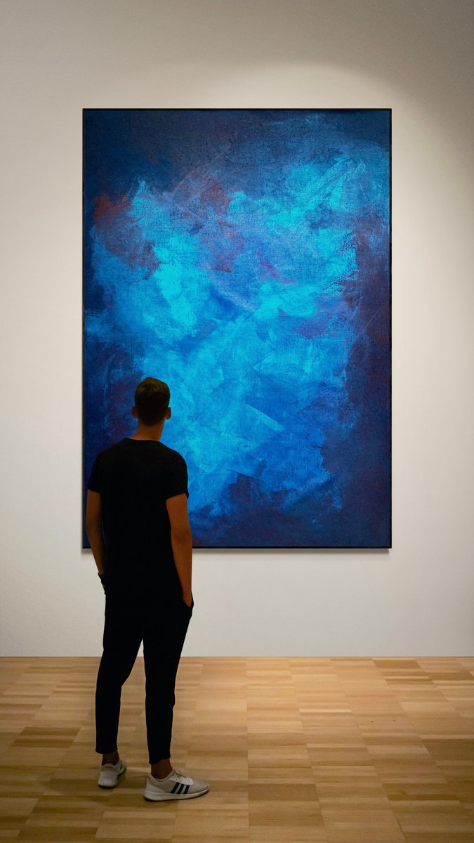 Abstract Acrylic Painting By Anita Kaufmann, 55 X 79, Beyond The Blue Sea No. 1325, Original Artwork