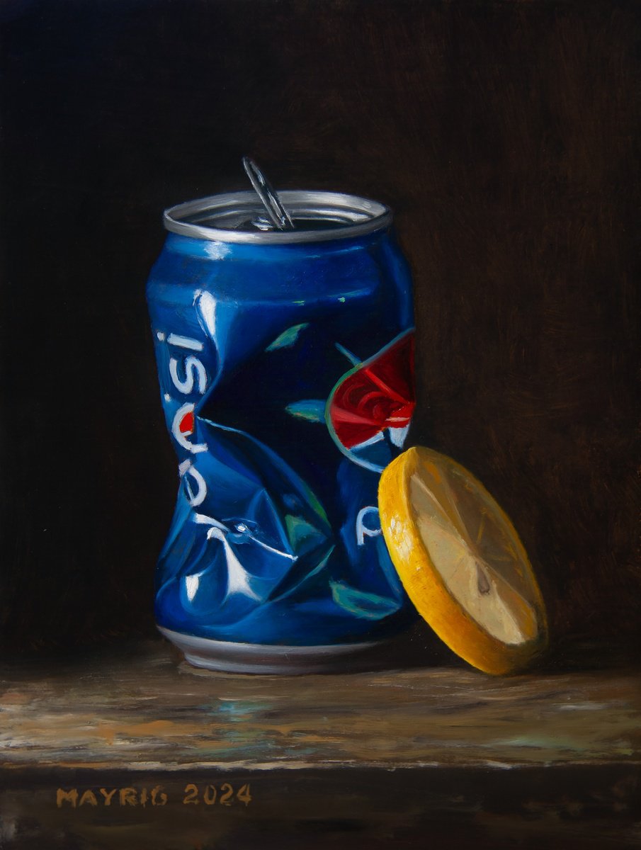 Impressionistic Still Life Oil Painting By Mayrig Simonjan, 7 X 9", Refreshment, Original Artwork