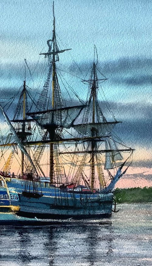 Sailing on the ebb tide by Darren Carey