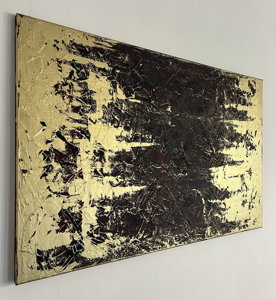 Greengold on grey 110x70x2 cm