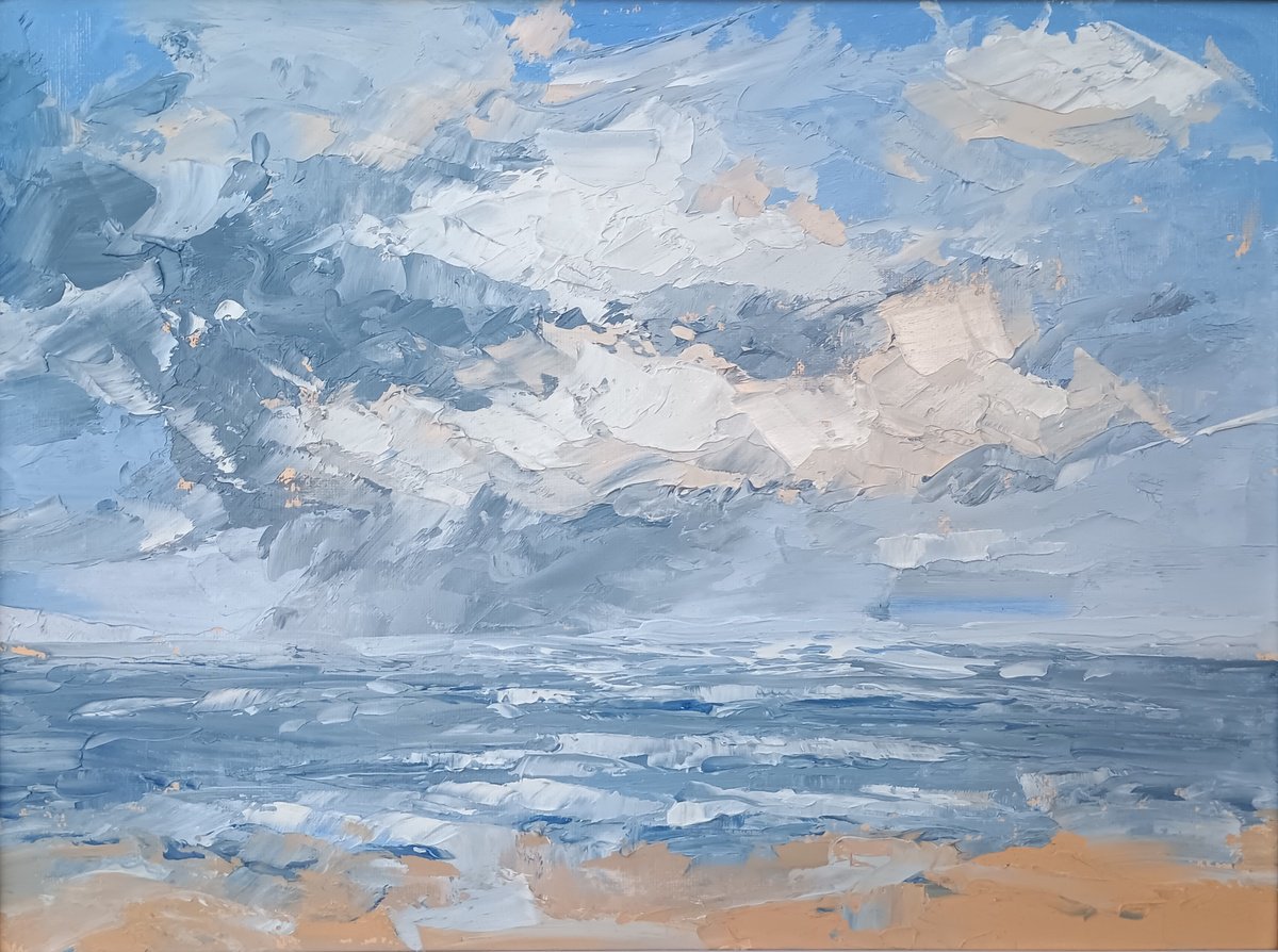 Expressive Landscape Oil Painting By Emilia Milcheva, 18 X 14, Alone I Breathe, Original Artwork