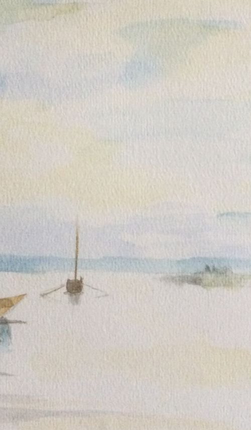 'Boat scene' (after Turner) by Mark  James Murphy