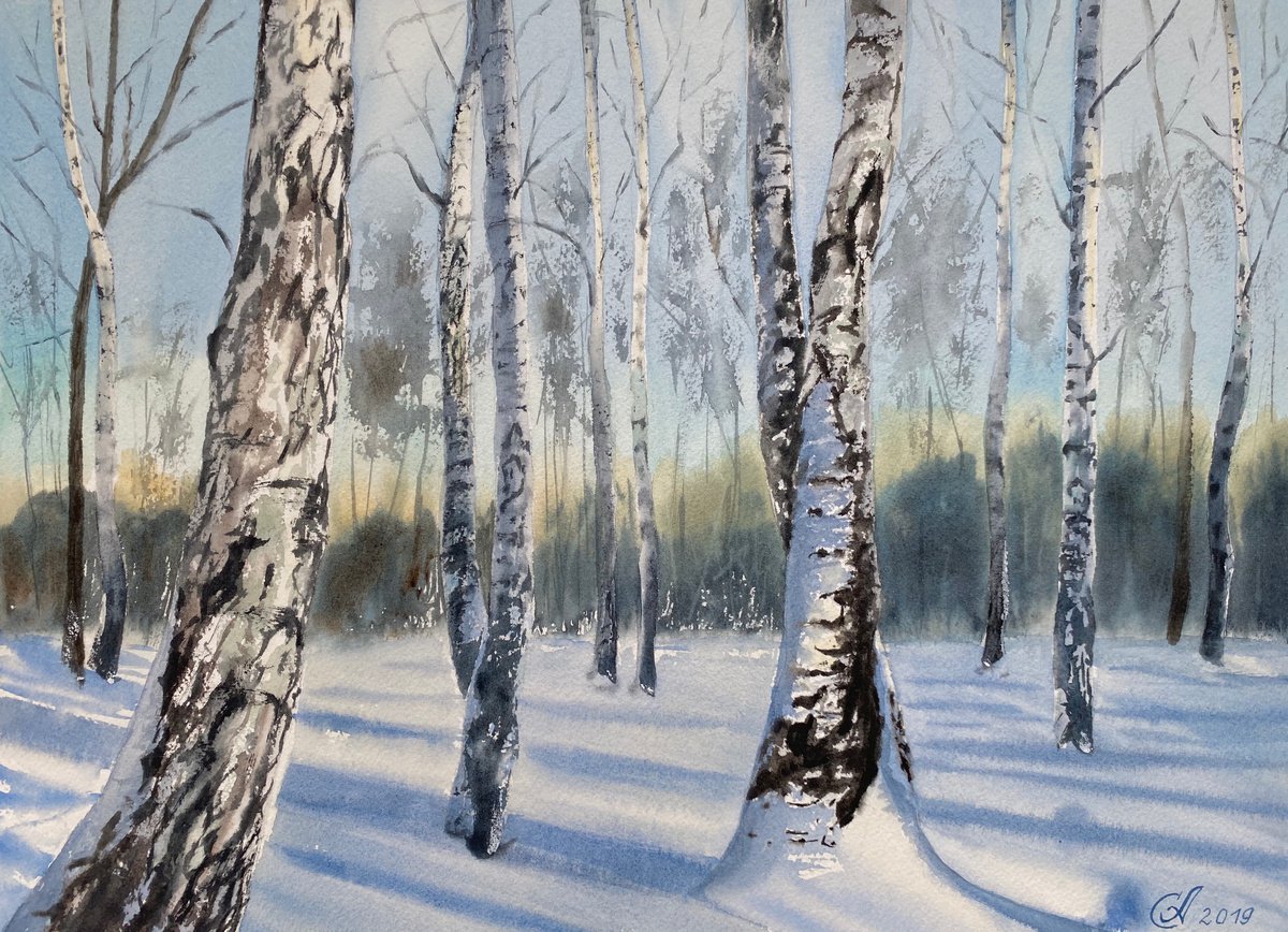 Russian birches by Alla Semenova