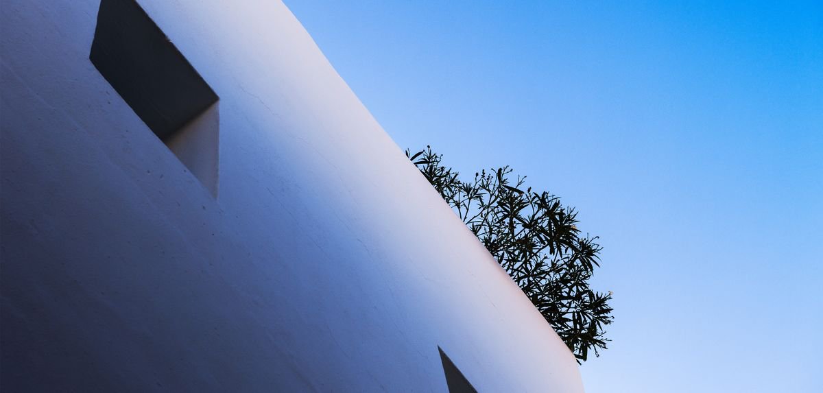 Photorealistic Cityscapes Photograph By Tom Hanslien, 80 X 40", Modern Detail Eivissa Old Town, Ibiza, Original Artwork