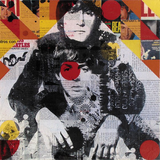 Collage_01_40x40 cm_Beatles_Pop