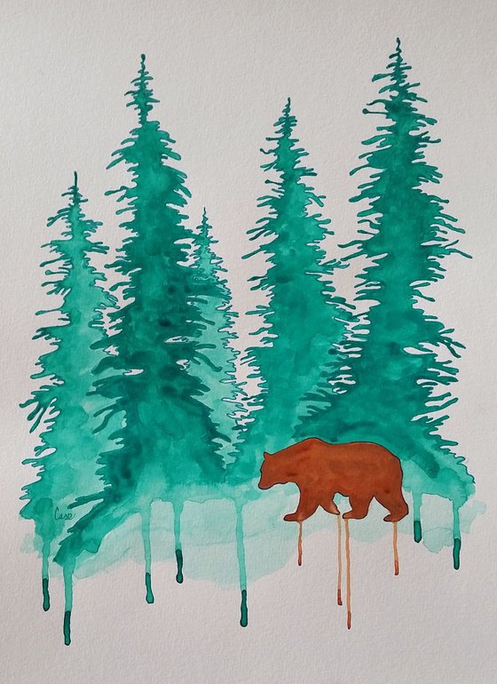 Trees - Wildlife - Bear - "Woodland Residence"