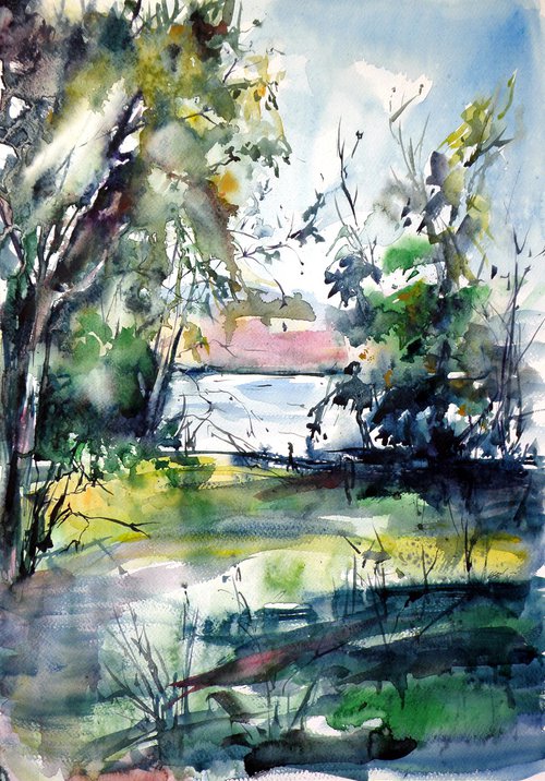 Forest with lake by Kovács Anna Brigitta