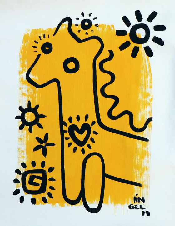 HAPPY ANIMAL / HEART / SUN 38x48cm