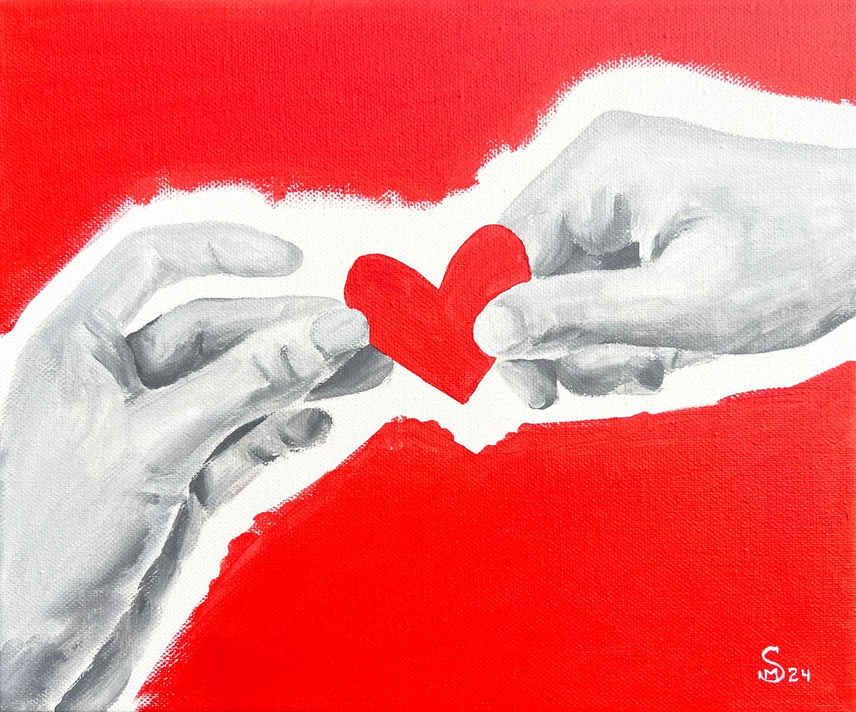 Expressive Portrait Acrylic Painting By Margarita Stepanova, 12 X 10", My Darling, Original Artwork