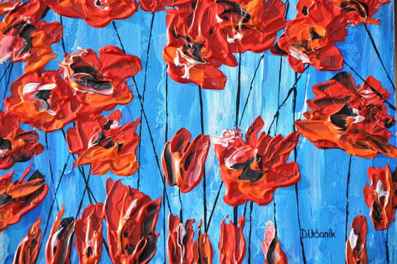 Poppies On Blue 1