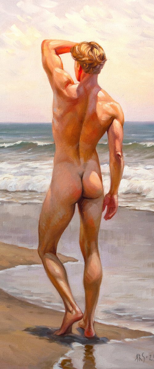 NUDE MAN BY THE SEA by Yaroslav Sobol