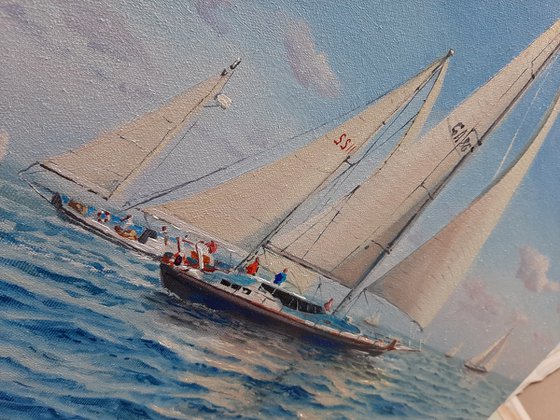 Seascape with Sailboats 32