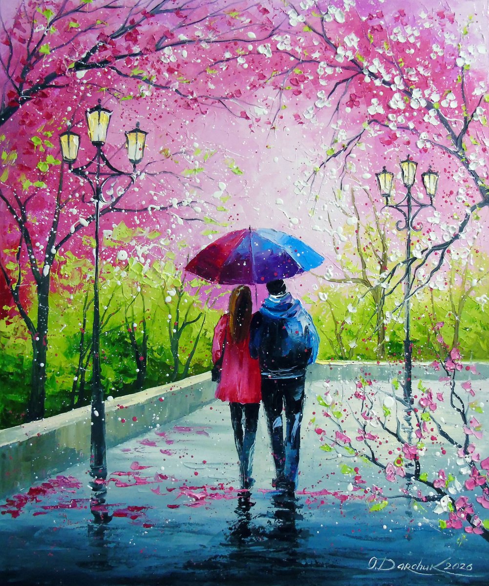 Under The Umbrella Of Spring By Olha Darchuk, 20 X 24, Artwork For Sale On Artfinder