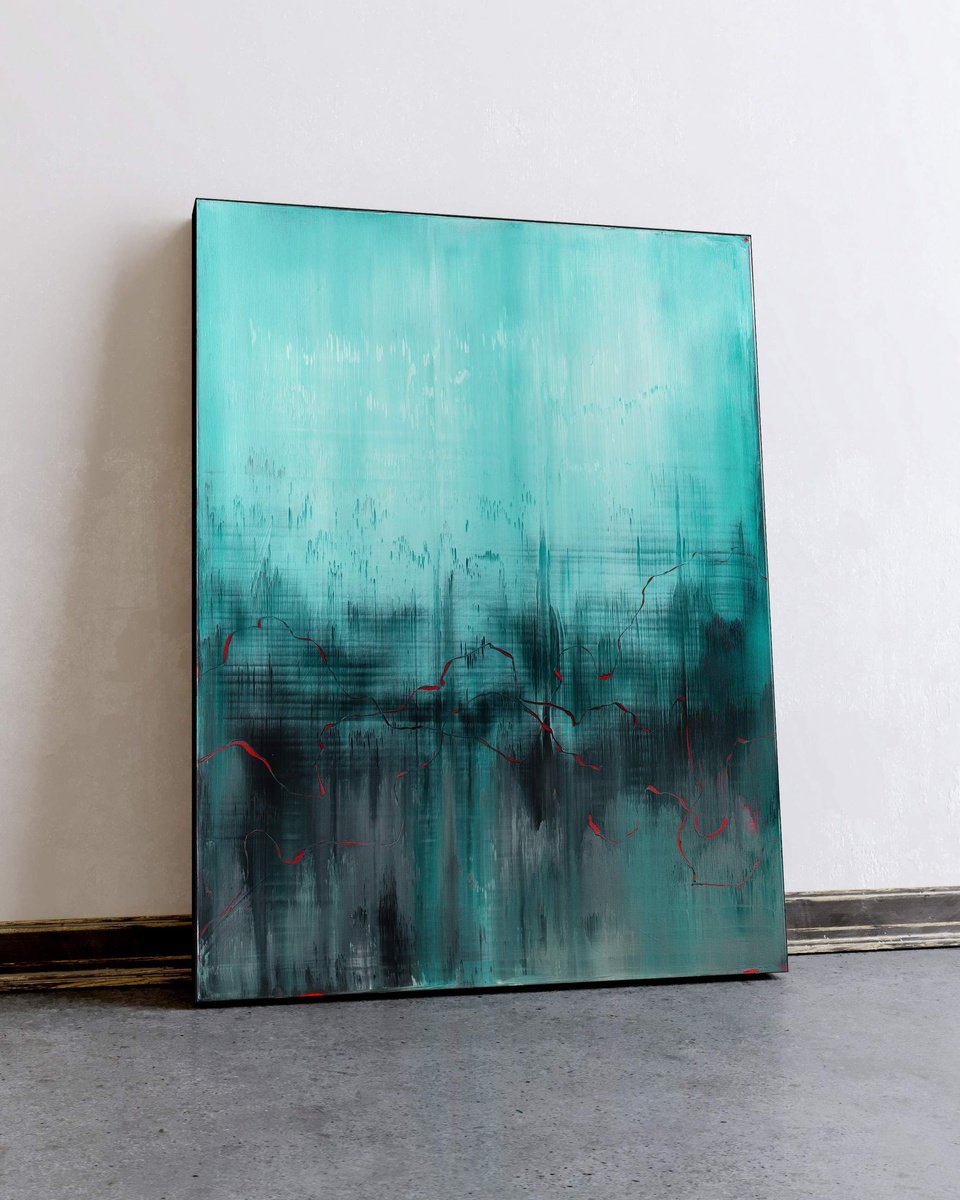 Organic Abstract Acrylic Painting By Nemanja Nikolic, 30 X 40", Whispers In Ultramarine, Original Artwork