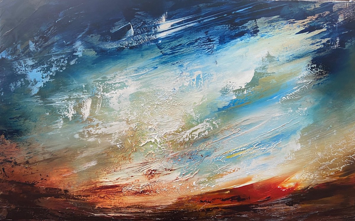 Organic Landscape Oil Painting By Paul Kingsley Squire, 26 X 16", Veloria, Original Artwork