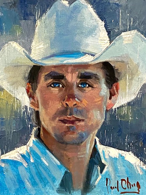 Cowboy with White Hat by Paul Cheng
