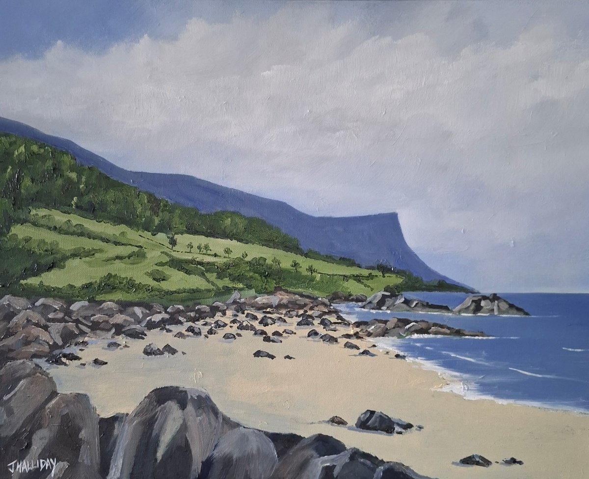 Impressionistic Landscape Oil Painting By John Halliday, 20 X 16, Murlough Bay, Ireland, Original Artwork