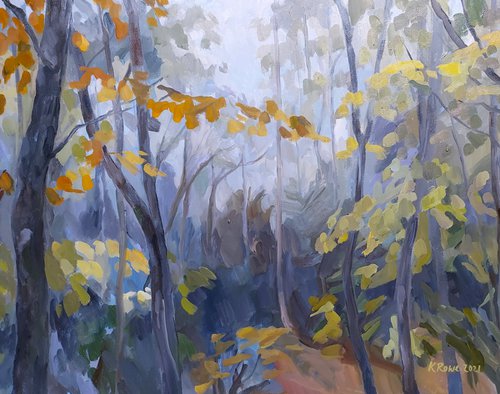 Misty trees by Katharine Rowe