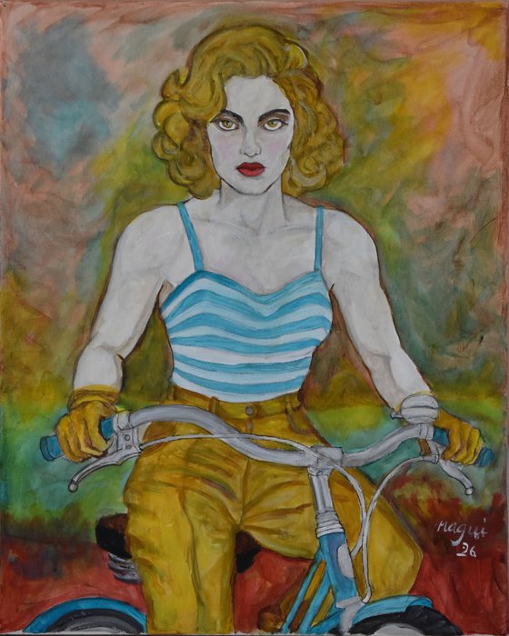 The blue bicycle