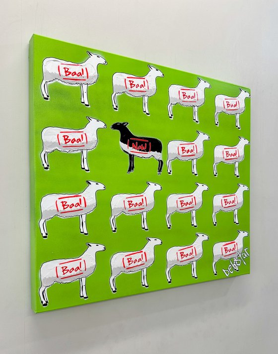 The Black Sheep - Green 61cm x 61cm