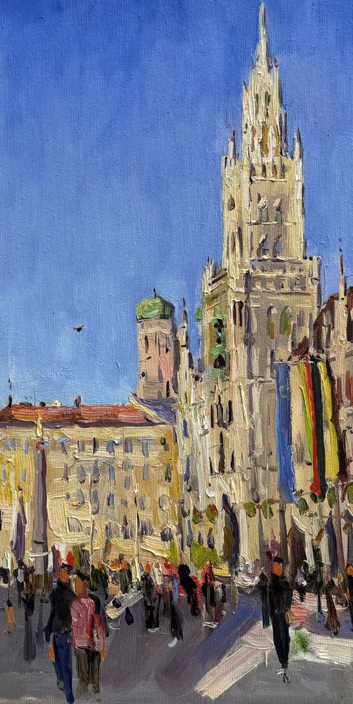 Munich Marienplatz by Evgeniia Mekhova