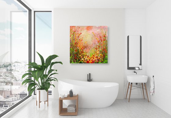 Layla's Garden - Floral Painting by Kathy Morton Stanion