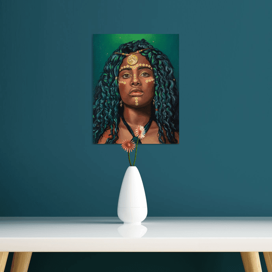 African female portrait Moon Priestess