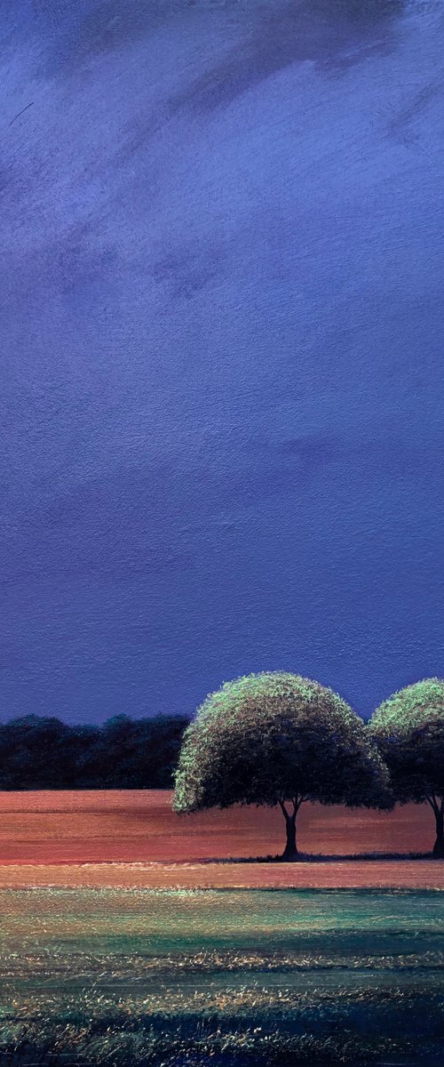 'Solaris Mons High Noon' Summer Landscape Atmospheric Surreal Oil Painting. by Simon Jones