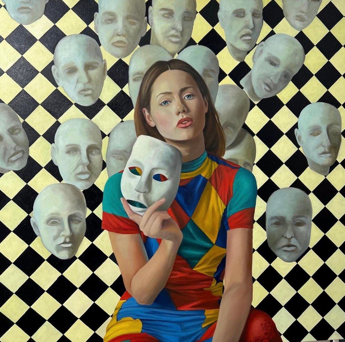 Surrealistic Oil Painting , Oil Painting By Mariia Bashtova, 36 X 36, Artwork For Sale On Artfinder