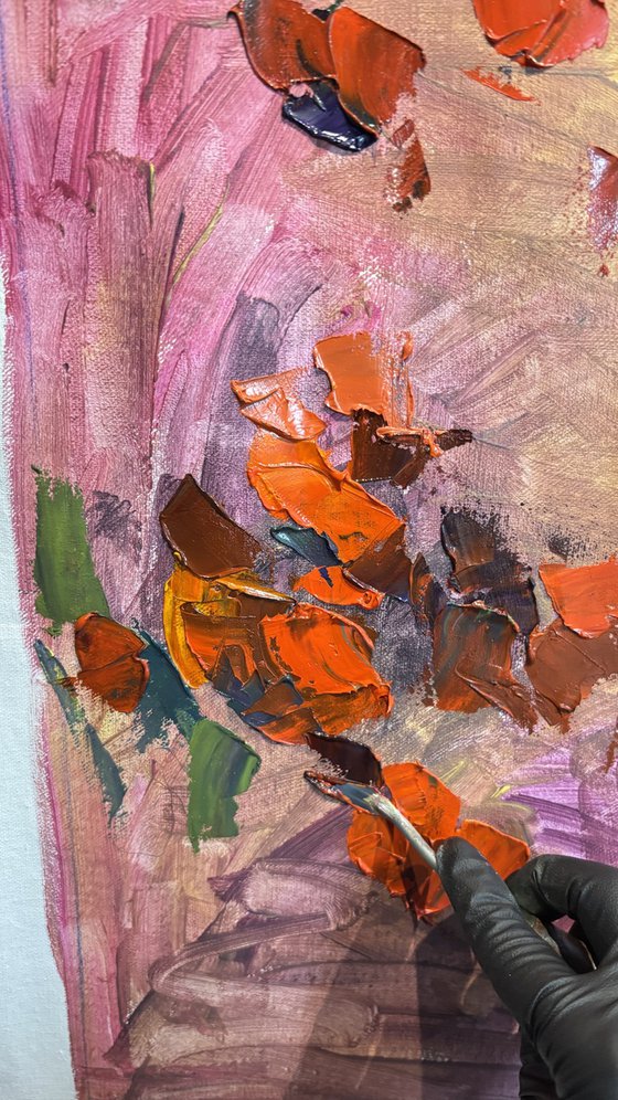 "Poppies of Tuscany. Before the rain."
