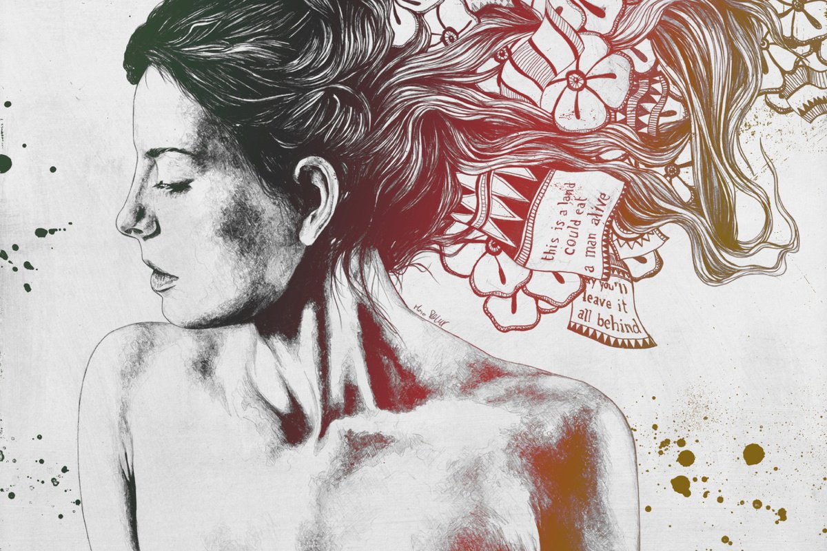 Illustrative Portrait Giclee Print By Marco Paludet, 20 X 14", Low Desert Gradients I, Original Artwork