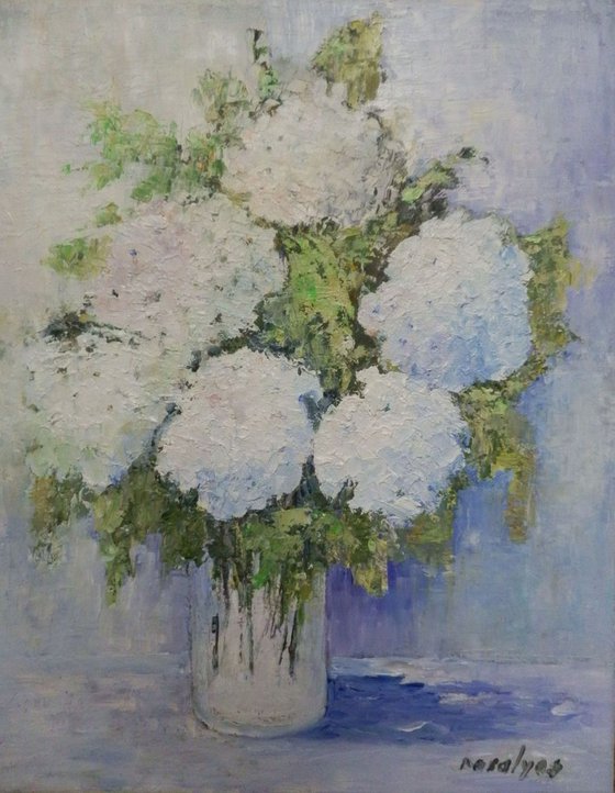 White hydrangeas