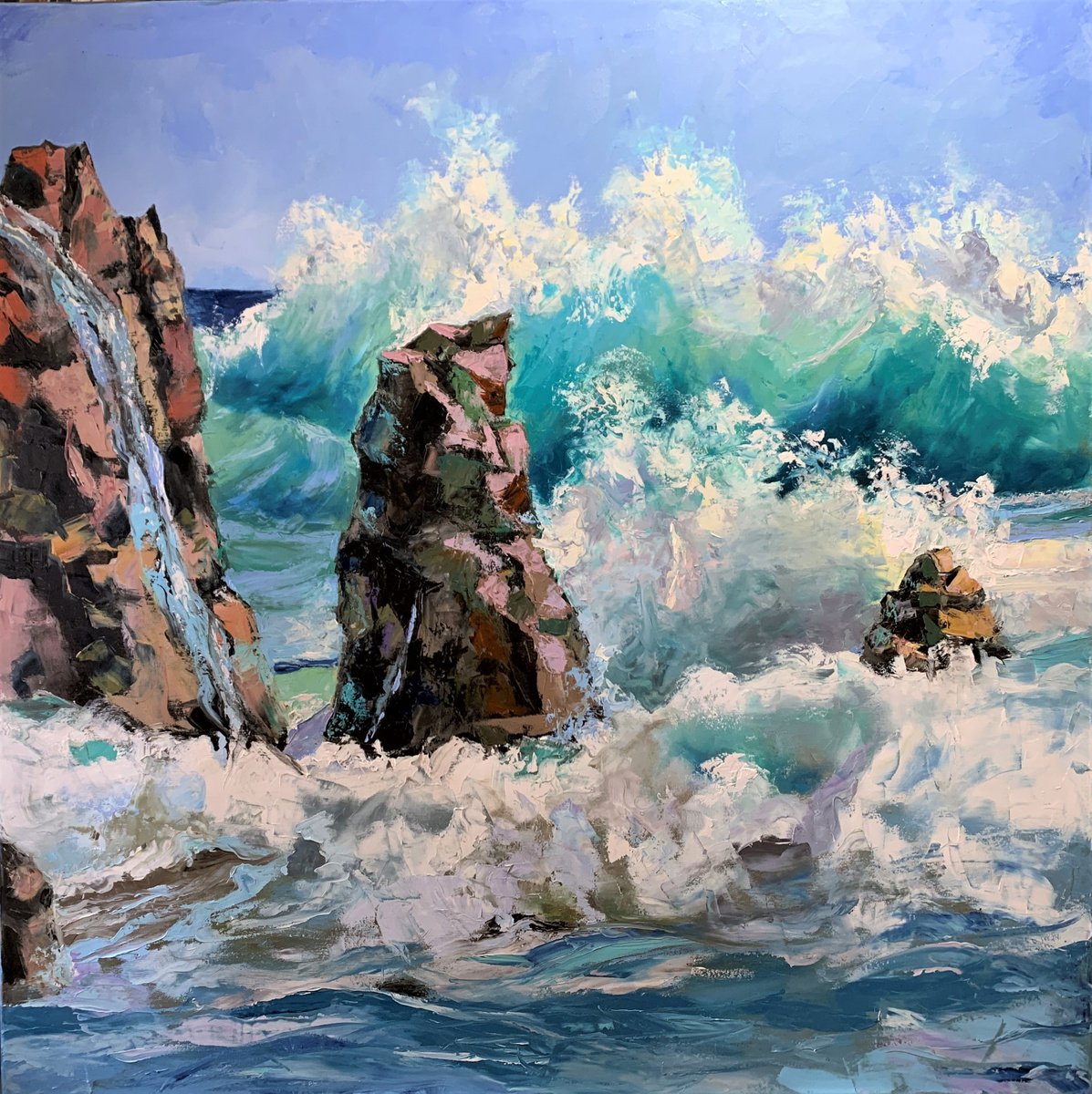 Breaking Waves. By Vita Schagen, 39 X 39, Artwork For Sale On Artfinder