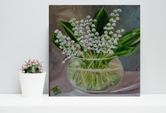 Lilies of the valley in a vase