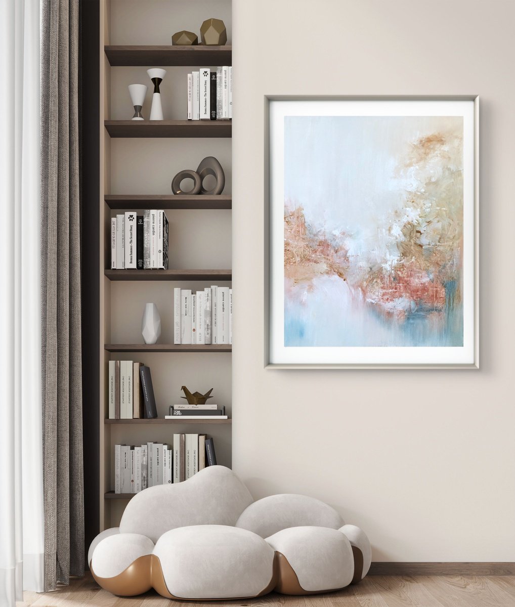 Abstract Painting By Snezana Djordjevic, 20 X 28", The Light Of Shadows-2, Original Artwork