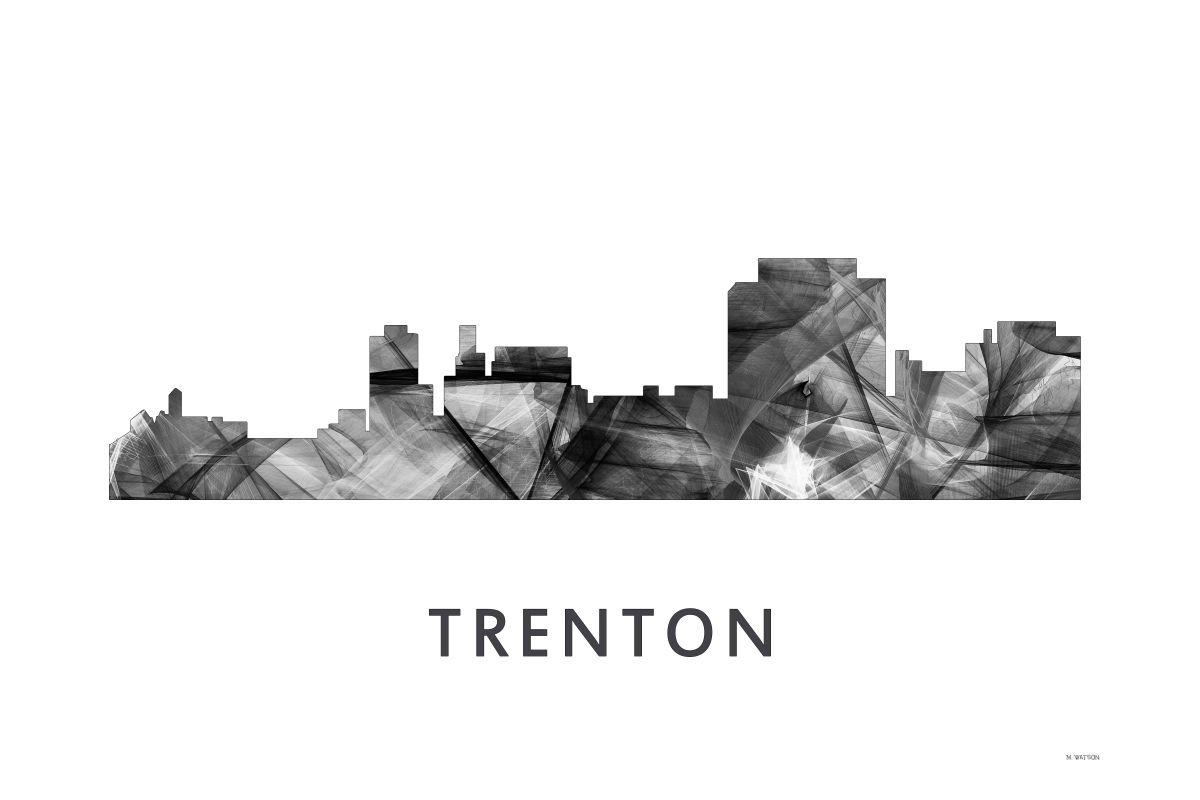 Trenton New Jersey Skyline WB BW by Marlene Watson