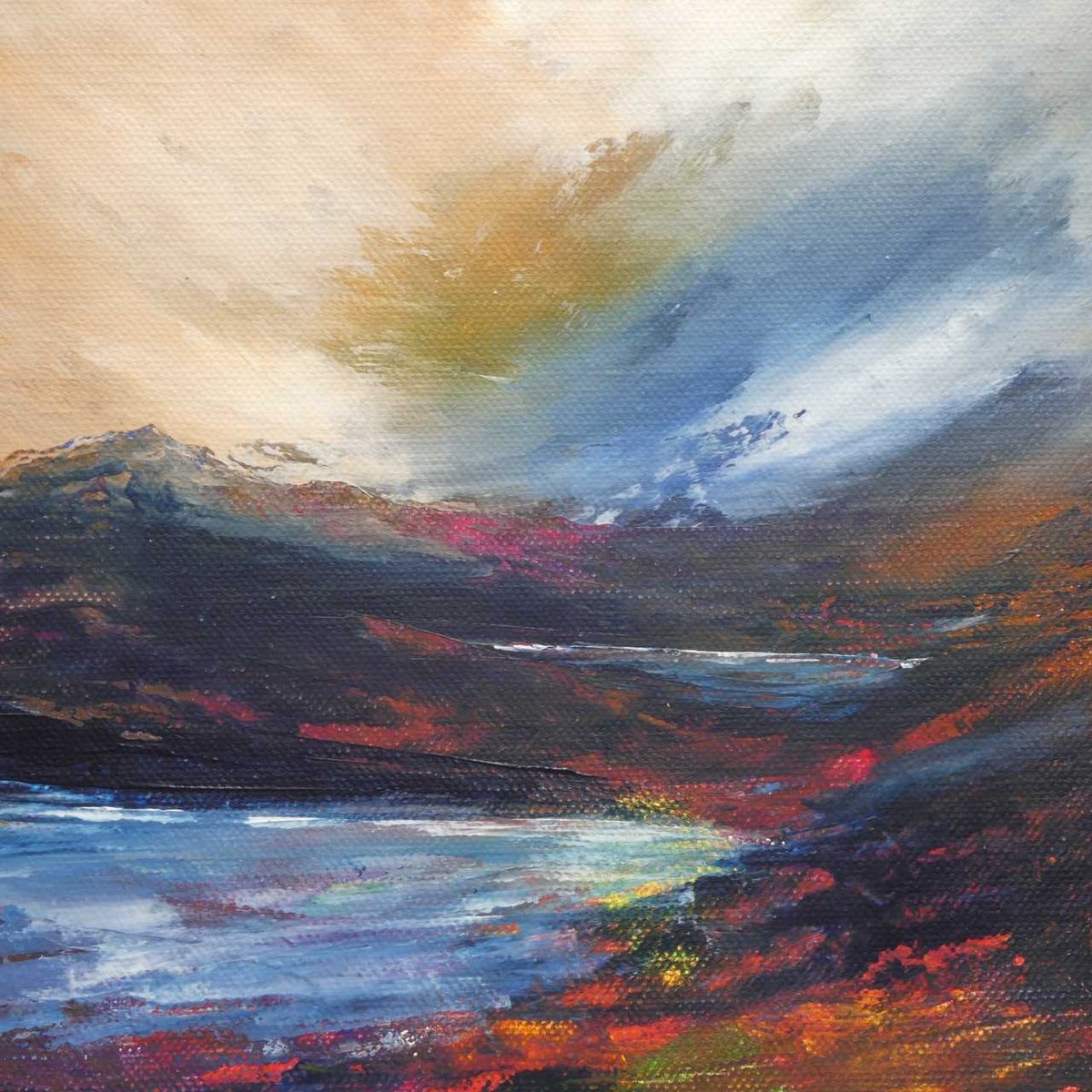 Impressionistic Landscape Oil Painting By Oconnart, 10 X 10", Lochans, Scottish Highlands, Original Artwork